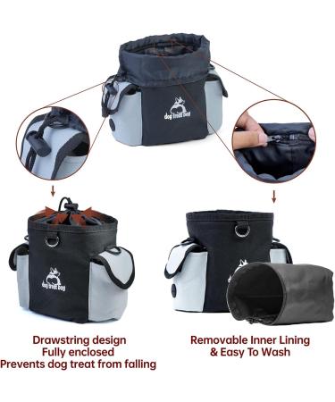 Bepilesto XL Black Dog Treat Pouch with Shoulder Straps - Ideal for Dog Walking & Training - Buy Online on GoSupps.com