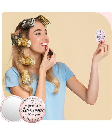 Gulfmew 36 Pcs 2.76 Inch Rose Gold Inspirational Compact Mirror - Pocket Size Makeup Glass Mirror for Women - Ideal Gifts for Coworkers, Nurses, and Friends - Buy Online on GoSupps.com