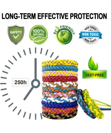 24-Pack PU Leather Mosquito Repellent Bracelets - DEET-Free Bands for Adults & Kids | Indoor/Outdoor Protection for Camping, Swimming, Fishing, Travel - Buy Online on GoSupps.com