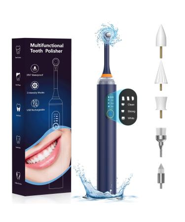 Tooth Polisher Teeth Whitening Kit HassoKon Multifunctional Teeth Cleaning Kits for Tooth Polish Stain Removal &Teeth Whitening Tooth Whitening Set for Polishing After Teeth Cleaning (Blue)