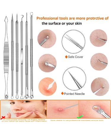 Ybaoo 18PCS Blackhead Remover Tools Kit - Professional Stainless Acne Extractor Set with Metal Case for Blemish Comedone Removal - 2022 Latest - Buy Online on GoSupps.com