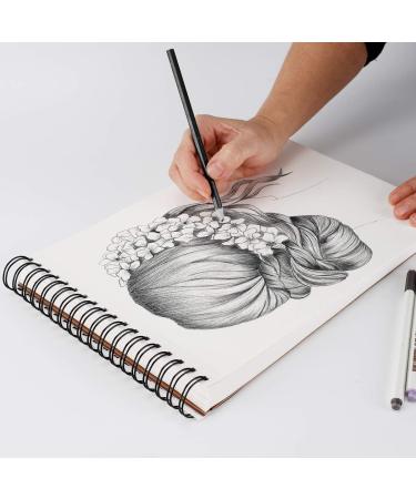 Bachmore Sketchpad 9x12 Inch | 100 Sheets, 68lb | Spiral Bound Sketch Book for Artists | Marker, Colored Pencil, Charcoal Sketching | Burgundy 9x12 - Buy Online on GoSupps.com