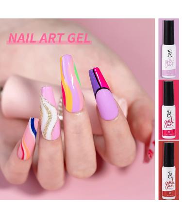 24 Colors Gel Liner Nail Art Set with Built-in Brush for Soak off Design - SXC Cosmetics - Buy Online on GoSupps.com