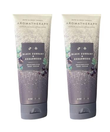 Bath and Body Works Gift Set of of 2 - 8 oz Body Cream - (Aromatherapy Black Currant & Cedarwood) Multicolor