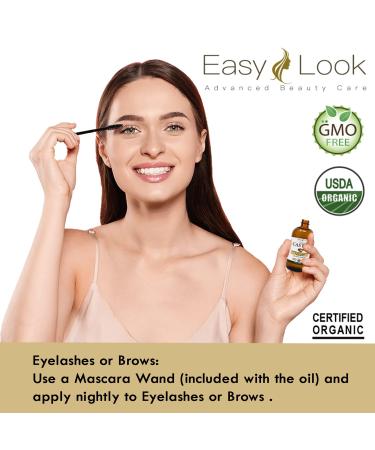 Organic Castor Oil 4oz - USDA Certified, 100% Pure for Eyelashes, Eyebrows, Hair Growth - Skin Moisturizer & Hair Treatment - Buy Online on GoSupps.com