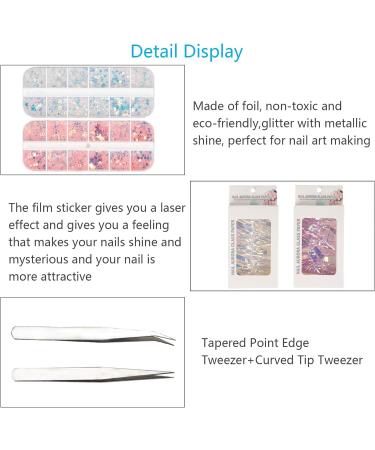 Airsmall 26stk. Nail Sticker Set - Glitter & Sequin Nail Art for Women | Rhinestones & Nail Film for Stunning Manicure Designs - Buy Online on GoSupps.com