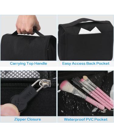 Waterproof Toiletry Bag with Hanging Hook - Large Travel Makeup Case for Men and Women - Shaving Kit Organizer - Black - Buy Online on GoSupps.com