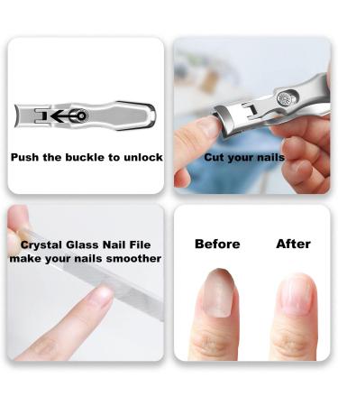 High Grade Stainless Steel Toenail Clippers - Sharp Curved Blade, No Splash Design - Ideal for Thick Nails - Silver - Buy Online on GoSupps.com