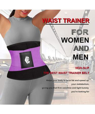 Waist Trainer Belt for Women and Men - Purple Medium Waist Trimmer for Weight Loss and Slimming - Body Shaper - Buy Online on GoSupps.com