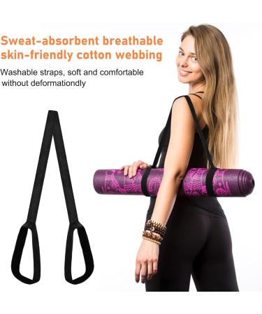 Shop NAAPESI Adjustable Yoga Mat & Cotton Loop Shoulder Strap - Ideal for Pilates & Aerobics - Black 150 cm x 3.8 cm - International Shipping Available - Buy Online on GoSupps.com
