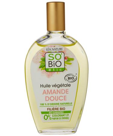 So'Bio Étic Organic Sweet Almond Vegetable Oil, 100% Natural Origin 50ml