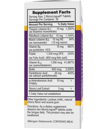 Superior Source Women's B Complex MicroLingual Tablets 60 Ct - B12 (1000 mcg) + B Vitamins for Stress, Heart & Immune Support - Non-GMO - Buy Online on GoSupps.com
