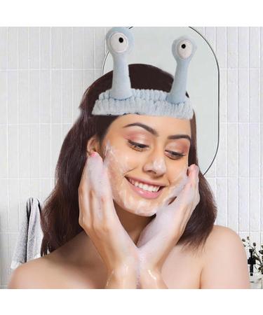 Snail Eye Headband - Ultra Absorbent Skincare Head Bands Face Wash Headbands | Flannel Cephalopod View Headband Makeup Shower Facial Skincare Headband Spa Hair Bands for Women Girls blue - Buy Online on GoSupps.com