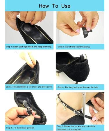 Anti-Slip Ankle Straps for Loose High Heels - Diamond Decor 9 Inch Black | Women's Shoe Accessories - Buy Online on GoSupps.com