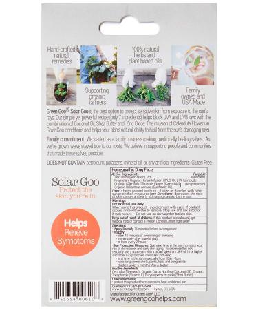 Green Goo Natural Skin Care Salve - Solar Goo 30 SPF Sunscreen | 1.82 oz Large Tin | Eco-Friendly Protection - Buy Online on GoSupps.com