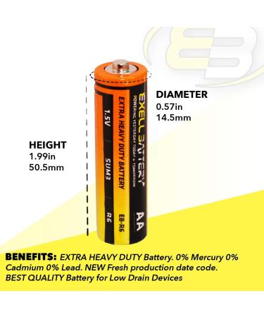 Exell AA Super Heavy-Duty Batteries - Pack of 12 | Long-lasting Reliable Power - International Shipping Available - Buy Online on GoSupps.com