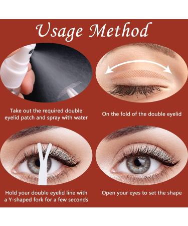 240PCS Invisible Eyelid Lifter Strips for Droopy Lids - Breathable Double Eyelid Sticker with Spray & Tweezers - Buy Online on GoSupps.com