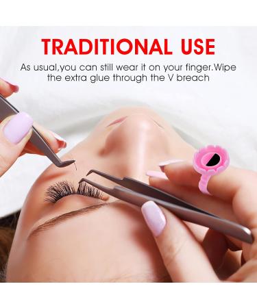 Sibba 100 Eyelash Glue Holder Rings - Pink Plastic Container Cups for Eyelash Extensions & Fan Bloom Accessories - Buy Online on GoSupps.com