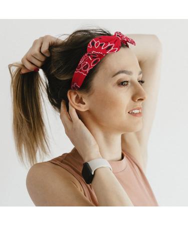 Colmeguna 2 Pack Red and Blue Elastic Bandana Headband for Women and Girls - Retro Paisley Print Rabbit Ear Turban Headwrap - Buy Online on GoSupps.com