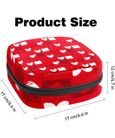 Portable Menstrual Pad Storage Bags for Women | Red Heart Pattern | Multi-Colored Holder for Tampons Panty Liners & Bandages | Ideal for School & Office - Buy Online on GoSupps.com