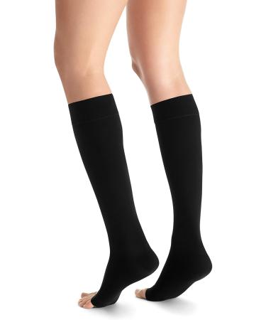 Jobst Pregnancy Stockings - Opaque Knee High 20-30 mmHg Support - Open Toe Cranberry - Size L for Aching Legs During Pregnancy - Buy Online on GoSupps.com