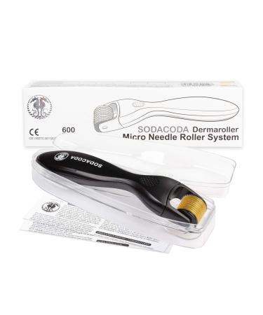 Sodacoda Derma-Roller - 600 for Facial Care with Titanium Micro-Needling - Anti-Wrinkle - Against Scars, Needle Length: 1.5 m