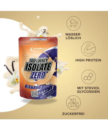 Buy Ironmaxx 100% Whey Isolate Zero Protein Powder Vanilla 400g | Sugar-Free Water-Soluble Protein | Available in Various Flavors - Buy Online on GoSupps.com