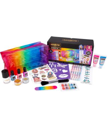 Rainbow High Makeup Set for Girls - Lip Gloss, Nail Varnish, Gems, Glitter & Stencils - Cosmetic Bag Included - Ideal Gifts for Girls - Buy Online on GoSupps.com