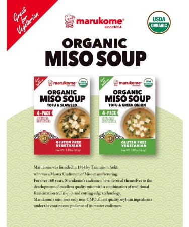 Marukome Organic Tofu Seaweed Miso Soup 1.1 oz - Authentic Japanese Flavor - Buy Online on GoSupps.com