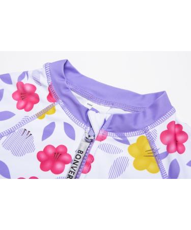 BONVERANO Baby Girls Swimsuit UPF 50+ Sun Protection Purple Flower 2-3 Years - Buy Online on GoSupps.com