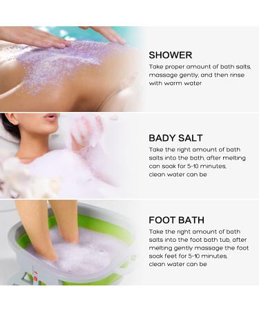 Lavender Foot Soak Salts with Epsom Salt - 20 Pack for Pedicure & Foot Bath | Spa Products Kit 21 oz - Buy Online on GoSupps.com