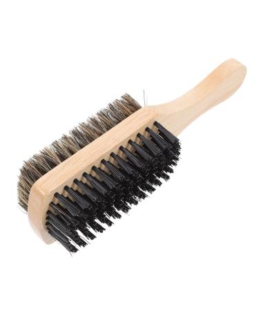 Healeved 1stk double-sided beard brush hair cutting brush salon beard brush hacking brush mustache brush hair haven brush sace facial brush brush shaving brush nylon hairbrush yellow 17.5x5x4.4cm