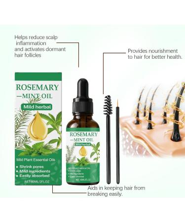 Organic Rosemary Hair Growth Oil - Scalp Stimulating Serum 60ml Fortifying Treatment for Thickness and Volume | Natural Care for Eyelashes Eyebrows and Beard Anti-Hair Loss Density and Baldness - Buy Online on GoSupps.com