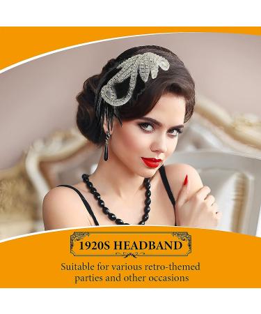 WLLHYF 1920s Flapper Headband - Vintage Rhinestone Hairband for Women & Girls (Silver) - Buy Online on GoSupps.com