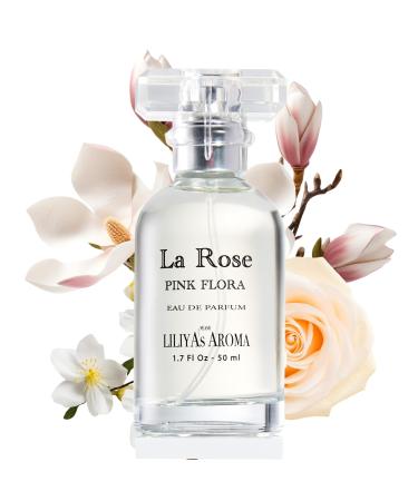Liliya's Aroma La Rose Eau De Parfum Scent of Freshly Bloomed Rose and Magnolia - Light Fruity Notes 1.7 Fl Oz 1.7 Fl Oz (Pack of 1) Rose
