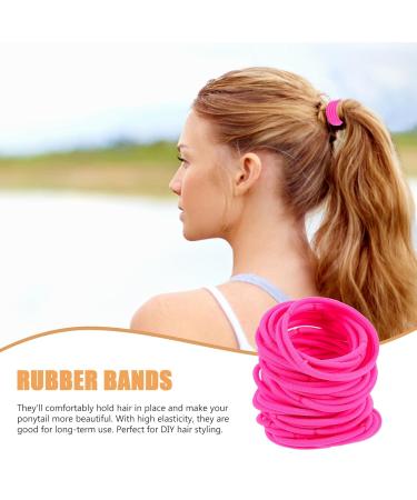 Frcolor Elastic Hair Ties - No Metal No Damage Ponytail Holders (Pack of 50) - Soft Pink Rubber Bands for All Hair Types - International Shipping Available - Buy Online on GoSupps.com