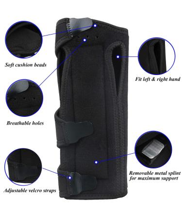 Carpal Tunnel Night Wrist Brace - Adjustable Cushioned Support for Left & Right Hands Relieve Wrist Pain Black - Buy Online on GoSupps.com