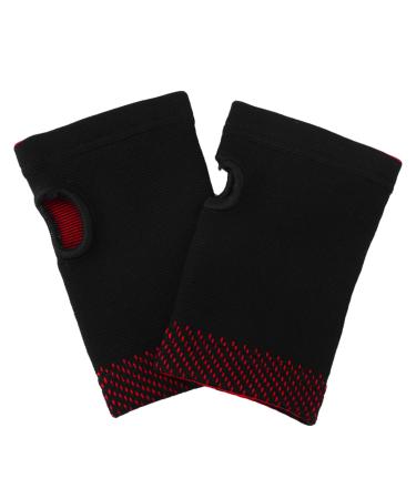 Night Splint 1 Pair Half Finger Gloves Hand Support Brace Thumb Splints Carpal Tunnel Carpal Wrist Wrist Sleeves Protector Fitness Polyester Pressurize Warm Gloves Black M