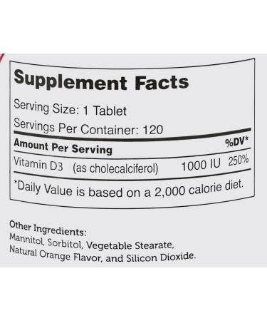 Zahler Junior D3 Chewable Vitamin D for Kids - 1000 IU, 120 Tablets - Kosher & Child-Friendly - Buy Online on GoSupps.com