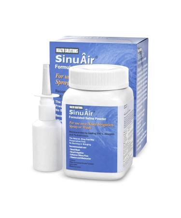 SinuAir Sinus Rinse Salt Solution - Saline Powder for SinuPulse System, Neti Pot Flush, Nasal Wash Squeeze Bottle, & Nose Irrigation, Enhanced Formulation & Cleaning for Sinuses, 200g Bottle 7.05 Ounce (Pack of 1)