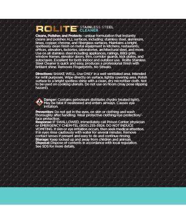 Rolite Stainless Steel Cleaner - 16 fl. oz. | Streak-Free Shine & Dirt Removal for International Shipping - Buy Online on GoSupps.com