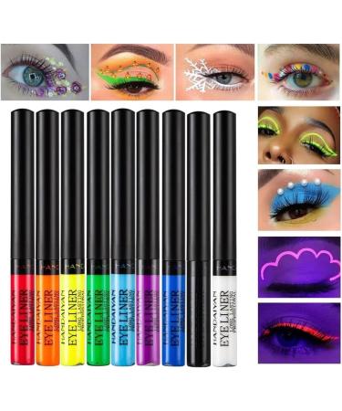Liquid Colored Eyeliner Pencils Fluorescent Eye Liner Neon Eyeliner Waterproof Halloween Eyeliner Rainbow Eyeliner Matte Colored Eye Liner Multichrome Liquid Eyeliner Quick Dry Eyeliners (Colo - Buy Online on GoSupps.com