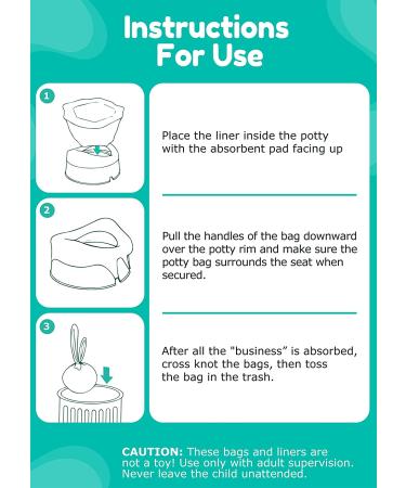Newnice 30 Packs Potty Liners Disposable with 200ML Absorbent Pads  Travel Potty Refill Bags Compatible with OXO Tot  Portable Potty Chair Liners  Universal Training Toilet Seat Bags for Kids Toddlers 6.8 Ounce(1 Pack) 30.0 - Buy Online on GoSupps.com