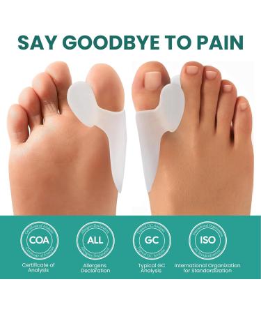 Welnove Bunion Cushion Protector - 8 Pack Aloe Vera Gel Shield for Foot Pain Relief & Calluses - Bunion Corrector with Separator (White - Buy Online on GoSupps.com