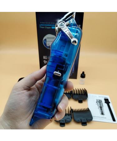 Buy GM-6696 Professional Cordless Hair Clipper | LED Display | Heavy Duty Trimmer for Hair Beard & Underarms | Long Battery Life - Transparent Blue - Buy Online on GoSupps.com