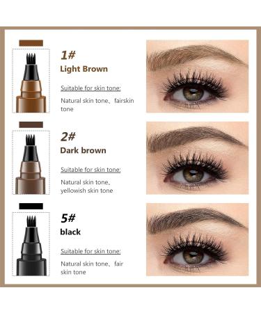 2Pcs NEW Giphogantic 3D Waterproof Microblading Eyebrow Pen - 4 Tip Eyebrow Pencil Precision Waterproof Brow Pen 3d Waterproof Microblading Eyebrow Pen Lacison Eyebrow (Black) - Buy Online on GoSupps.com