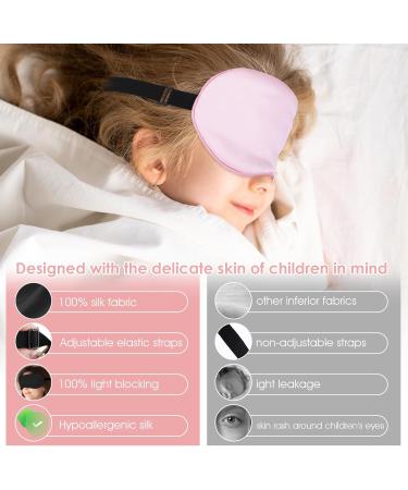 Silk Sleep Mask 2 Pack - Soft Light Blocking Eye Masks with Storage Bags & Ear Plugs for Travel | Adjustable for Men & Women (Black & Pink - Buy Online on GoSupps.com