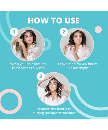AW COMMERCE Heatless Curling Rod Headband Set - Complete Kit with Hair Curler, Clip, Scrunchies & Comb - Pink - Buy Online on GoSupps.com