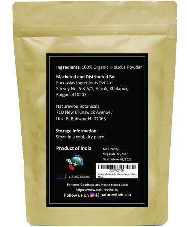 ECH Naturevibe Botanicals Organic Hibiscus Powder 100gms - Buy Online on GoSupps.com